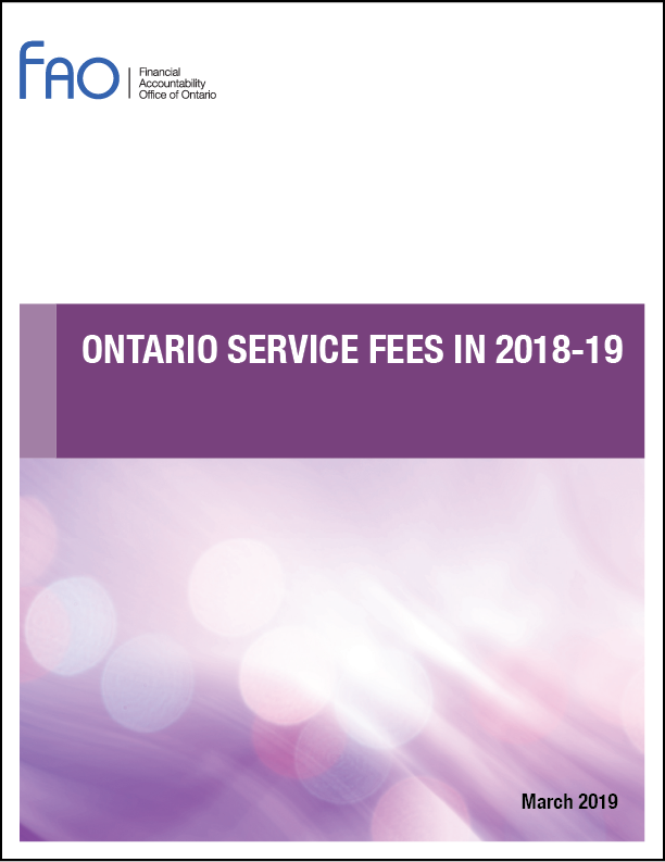 Ontario Service Fees in 2017-18